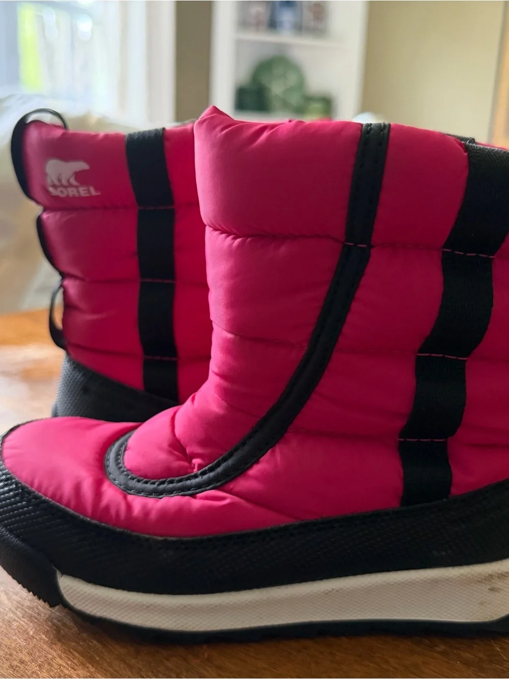 Sorel Kids Bright Pink and Black Snow Boots